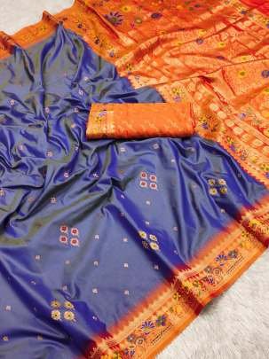 Lavender Color Pure Banarasi Silk Saree