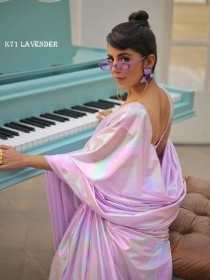 Lavender Shiny Saree For A Timeless Look