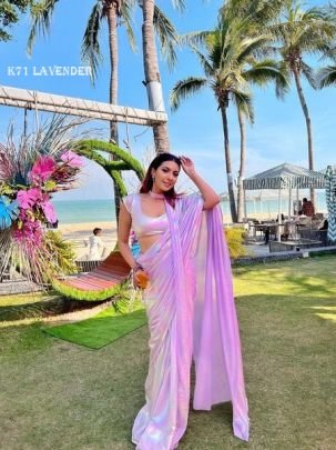 Lavender Shiny Saree For A Timeless Look