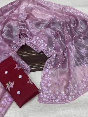 Light Pink Color Jimmy Choo Chiffon Saree