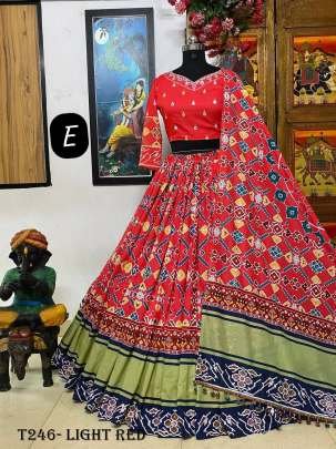 Light Red Designer  Printed Muslin Cotton Lehenga Choli