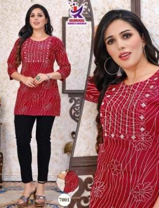 Little Lady Beautiful Rayon Sequence Embroidery Work Tunic Top