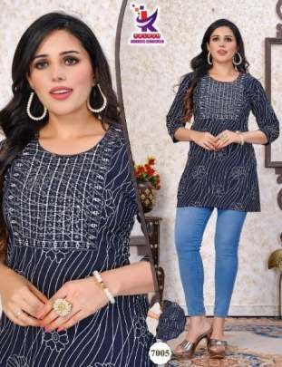 Little Lady Beautiful Rayon Sequence Embroidery Work Tunic Top