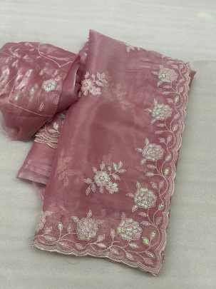 Lotus 4 Jimmy Choo Dual Color Sequence And Thread Work Saree