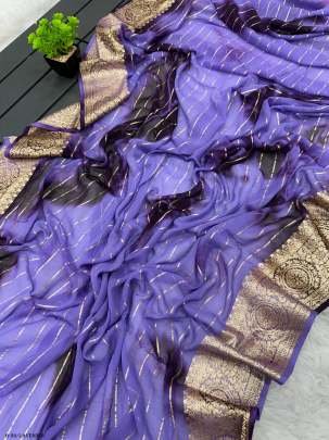 Luxury Look Viscose Lavender Saree