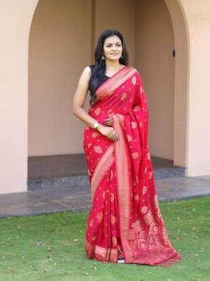 Luxury Unmatched Pink Silk Sarees