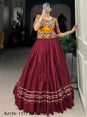 Maroon 6 Meter Flair Festive wear Readymade Lehenga With Blouse