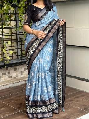 Maslin cotton  viscose lining weaving Saree