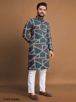 Men Soft Cotton Rama Kurta With Pyjama Set