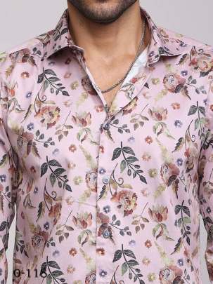 Mens Exclusive Baby Pink Full Sleeves Shirt