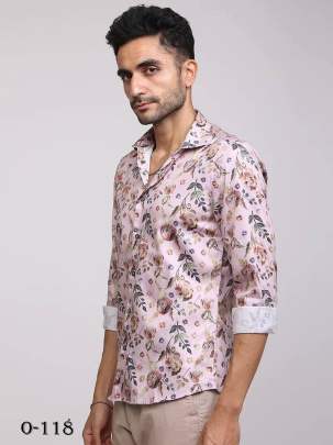 Mens Exclusive Baby Pink Full Sleeves Shirt