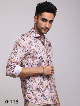 Mens Exclusive Baby Pink Full Sleeves Shirt