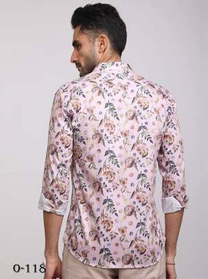 Mens Exclusive Baby Pink Full Sleeves Shirt