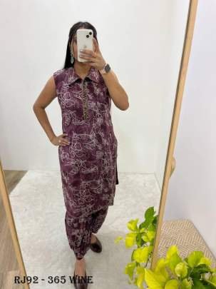 Monsoon Pv Cotton Wine Printed Co Ord Set