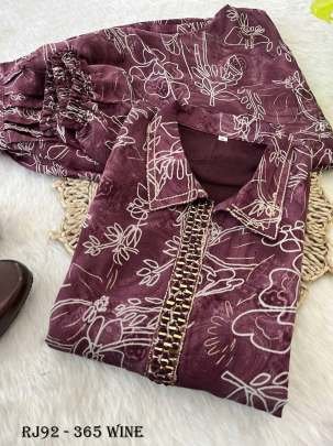 Monsoon Pv Cotton Wine Printed Co Ord Set