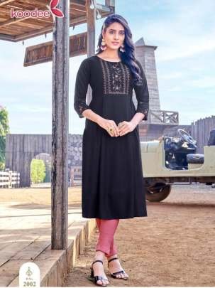 Morni Vol 2 Beautiful Hand Work Rayon Kurtis By Koodee