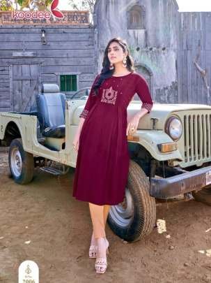 Morni Vol 2 Beautiful Hand Work Rayon Kurtis By Koodee