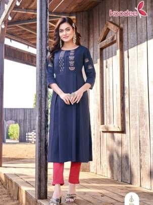 Morni Vol 2 Beautiful Hand Work Rayon Kurtis By Koodee