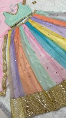 Most Beautiful Heavy faux Georgette sequins work Lehenga Choli With Dupatta