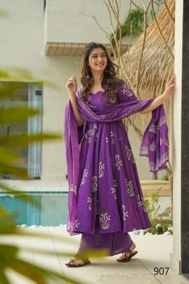 Mulmul Cotton Palazzo Suit With Vibrant Digital Prints
