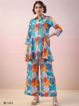 Multi Color Printed Cotton Top and Pant