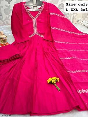 Muslin Roman Silk Rani Kurti Pant With Dupatta