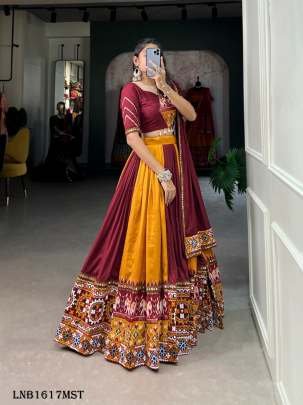 Muster New Transitional Rayon Navratri Lehenga Choli With Gamthi Work Or Printed