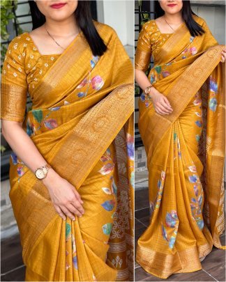 Nalini Designer hand  printed  zari weaving checks Cotton Silk zari jacquard saree