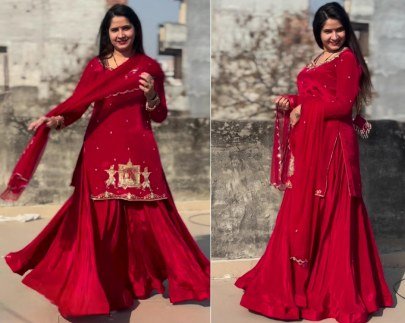 Natural Crepe Silk Lehenga Set Handwork  Zari   Sequin Embroidery with Net Dupatta