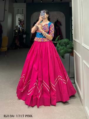 Navratri Special Pink Gamthi Craft  Lehenga With Blouse