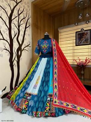 Navratri Special rama Muslin Cotton Digital Print Lehenga Choli With Dupatta