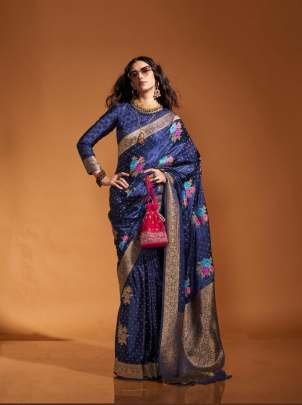 New Arrival Branded Dark Green Floral Printed Satin Silk Saree For Women