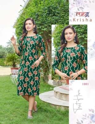 New Arrival By Rung Krishna Printed Rayon Kurtis