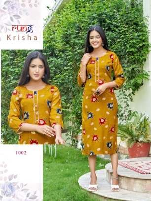 New Arrival By Rung Krishna Printed Rayon Kurtis