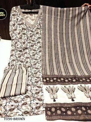 New Arrival Superhit Brown Cotton Kurti Pant Set