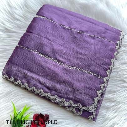 New Best Quality Light Purple jimmy Choo Handwork Saree