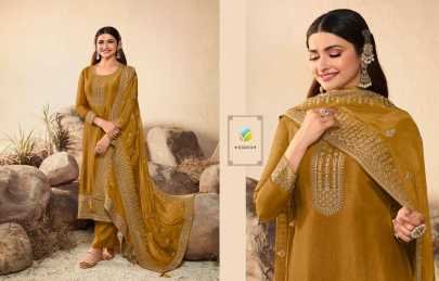 New Collection Geet 2 By Kaseesh Embroidery Dola Silk Dress Material