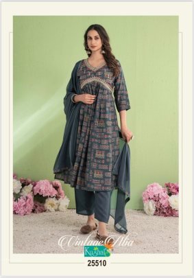New Collection VINTAGE ALIA Chanderi Naira Cut Suit From Fab Funda