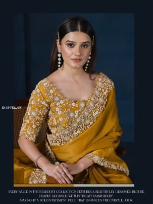 New Designer Festive Wear Yellow Saree Collection