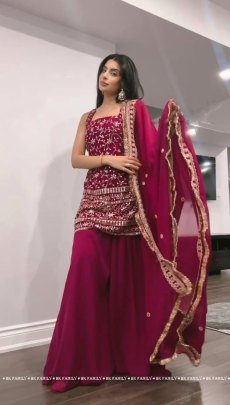 New Designer Party Wear Look Top Palazzo and Dupatta With Heavy Embroidery suit