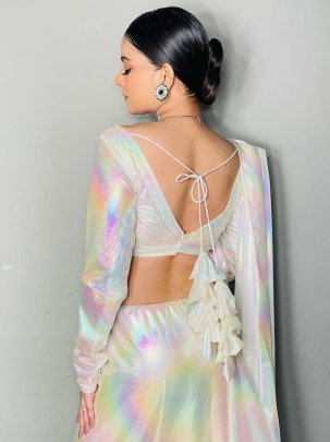New Designer Shiny Saree With Blouse