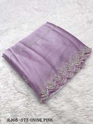 New Fancy Onine Pink Jimmy Choo Fabric Saree