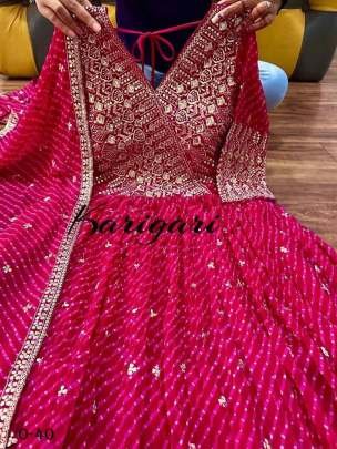 New Georgette  With Digital Print Pink Anarkali Suit