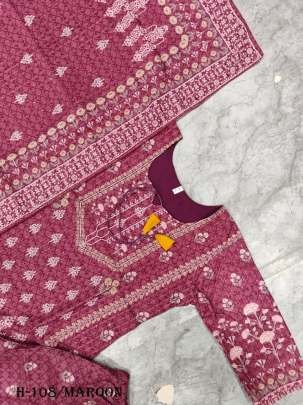 New Muslin Maroon Color Kurti Pant With Dupatta