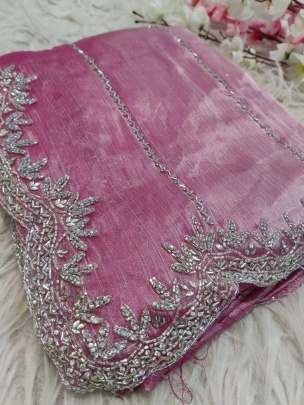 New Pink Zimmy Choo Handwork Saree