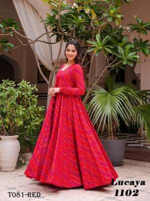 New Red Rayon Georgette Skirt Set With 3 Piece Koti Style Indo Western Suit