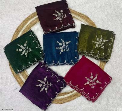 New Silk Green Color Saree With Sequence Work