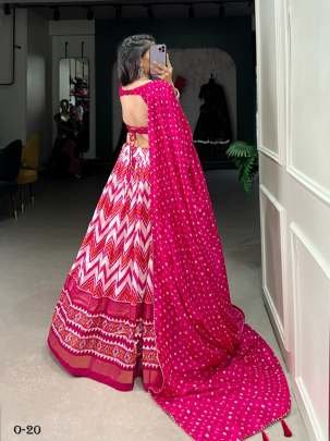 New Stylish Pink Lehenga Choli With Foil Print