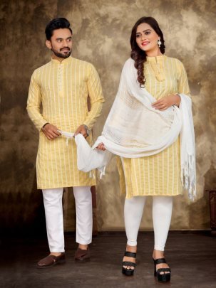 New Yellow Stylish Cotton Couple Combo