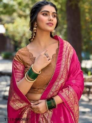 Offer Collection Designer Kalamkari Print Brown Silk Lehenga Choli